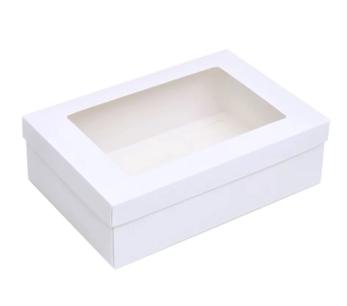 Коробка складная белая с окном 21*15*7см 9702378